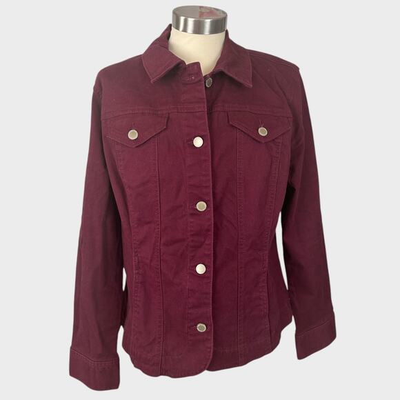 Charter Club Womens Large Cotton Spandex Button Front Jacket - Picture 1 of 8